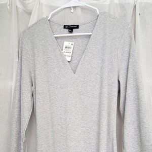 INC International Concepts Ribbed 3/4 Sleeve V Neck Top